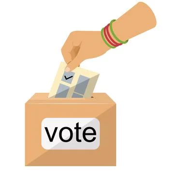 Hand voting ballot box icon Stock Illustration