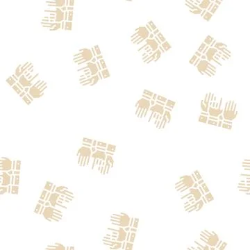 Hand voting glyph vector seamless pattern sign Stock Illustration