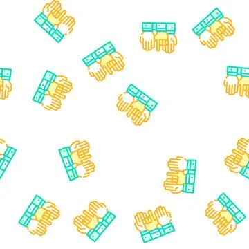 Hand voting vector seamless pattern sign Stock Illustration