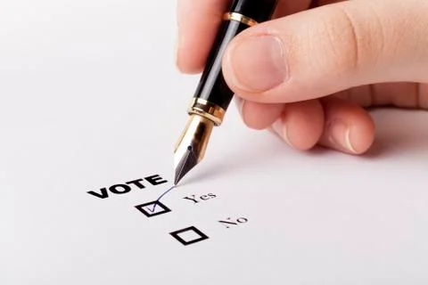 Hand voting yes Stock Photos