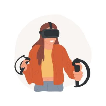 Hand VR controller isolated cartoon vector illustration. Stock Illustration