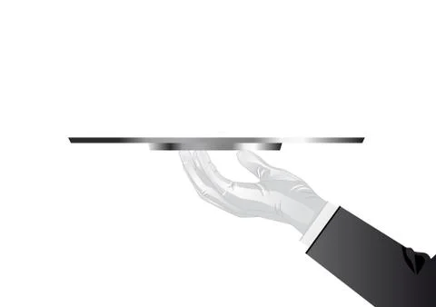 Hand of the waiter Stock Illustration