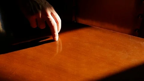 Hand walks on a table Stock Footage 119616813