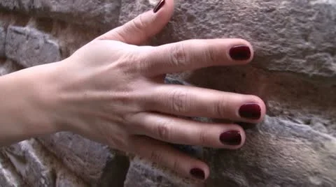 Hand on the wall 001 Stock Footage 12360279