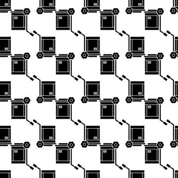 Hand warehouse cart pattern seamless vector Stock Illustration