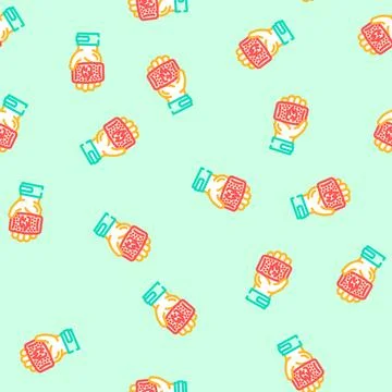 Hand warmer ski resort vector seamless pattern 库存插图