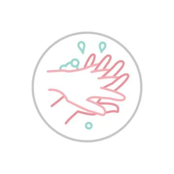 Hand wash hygiene icon Stock Illustration