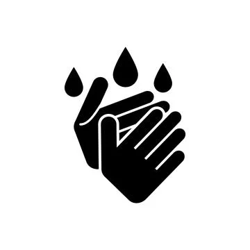 Hand Wash Icon Flat Style, Clean Hands Symbol for Websites and Print Stock Illustration