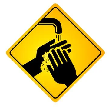 Hand wash icon on shield - vector illustration Illustrazione stock