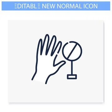 Hand wash line icon. Editable illustration Stock Illustration