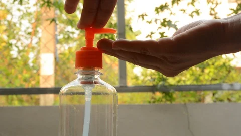 Hand washing with alcohol Stock Footage 127637920