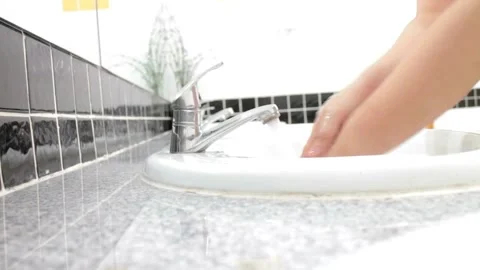 Hand-washing and distancing Make Hand Washing step by steps Fun cleaning Video stock 336585066