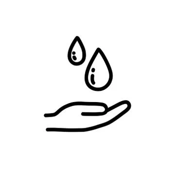 Hand washing doodle icon, vector line illustration Illustrazione stock
