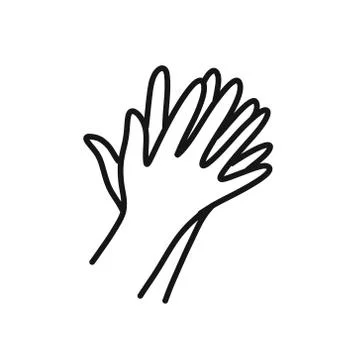 Hand washing doodle icon, vector illustration Stock Illustration