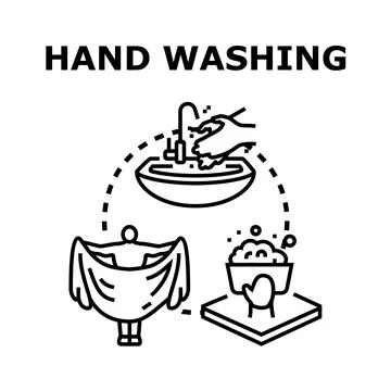 Hand washing hygiene concept vector illustration 스톡 일러스트