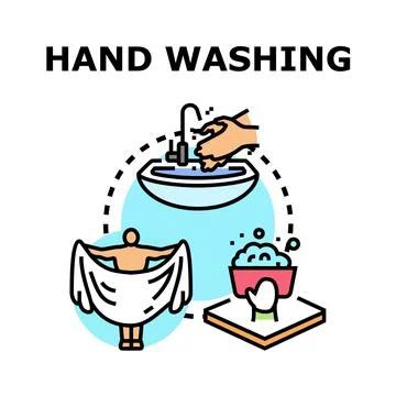 Hand washing hygiene concept vector illustration Stock Illustration