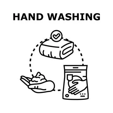 Hand washing hygiene process for disease prevention Stock Illustration