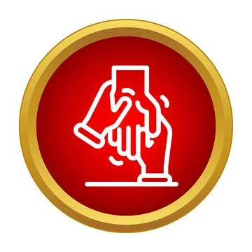 Hand washing hygiene process icon showing sanitization Stock Illustration