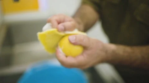 A hand washing lemon Stock-Footage 87868268