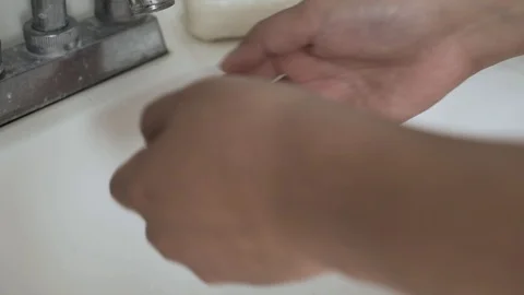 Hand washing properly step by step Stock Footage 126622248