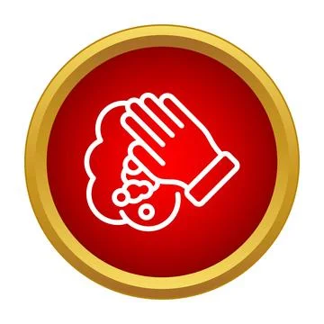 Hand washing with soap and bubbles icon Stock Illustration