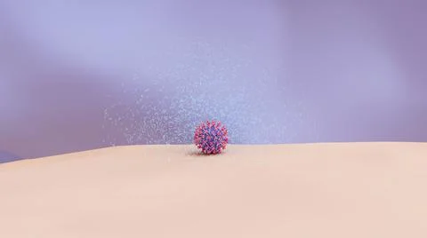 Hand washing with SOAP breaking down virus enveloppe. Stock Illustration