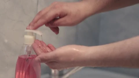 Hand Washing With Soap Stock Footage 233858626