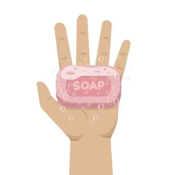 Hand washing with soap Stock Illustration