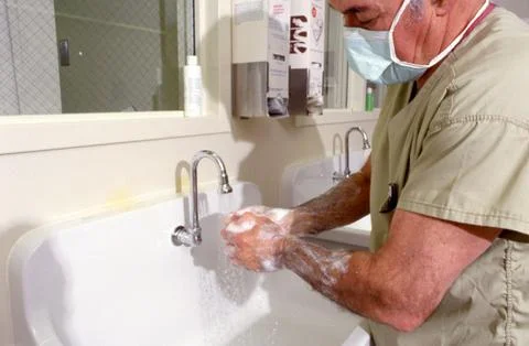 Hand Washing before Surgery Stock Photos
