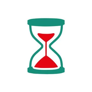Hand wasting time on phone, flat design vector. Hourglass Vector Icon Sign Icon  Stock Illustration