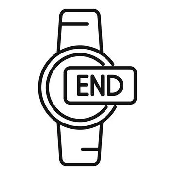 Hand watch duration end time icon outline vector. Life end date Stock Illustration