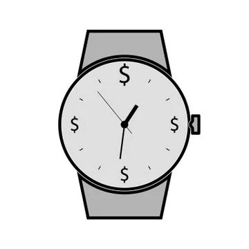 Hand watch flat icon. Time is the most valuable resource. Vector Stock Illustration