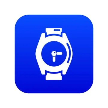 Hand watch icon blue vector Stock Illustration