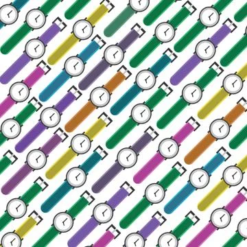 Hand Watch Pattern Seamless Stock Illustration