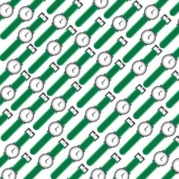 Hand Watch Pattern Seamless Stock Illustration