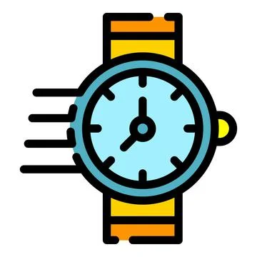 Hand watch timer icon color outline vector イラスト素材