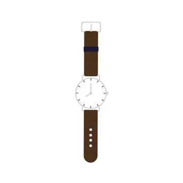 Hand watch on white background. Vector illustration in trendy flat style. EPS 10 Stock Illustration