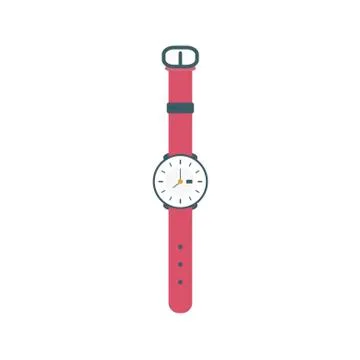 Hand watch on white background. Vector illustration in trendy flat style. EPS 10 Stock Illustration