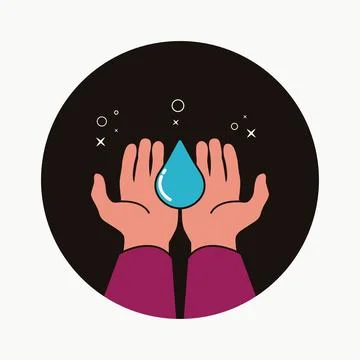 Hand with water drop icon vector illustration Stock Illustration