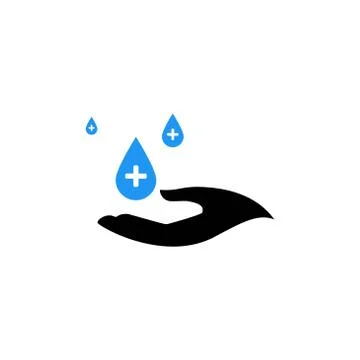 Hand water drop vector design template illustration Illustration