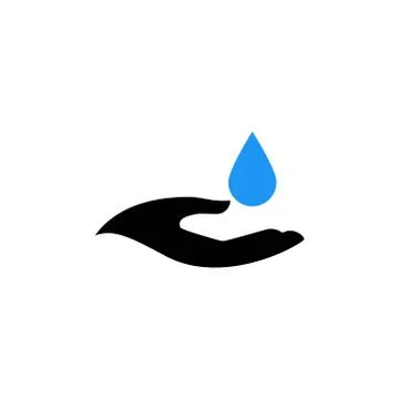 Hand water drop vector design template illustration Stock Illustration