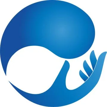 Hand, water drops, drops, spa, water, logo Illustrazione stock