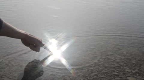 Hand in the water Stock Footage 61147268