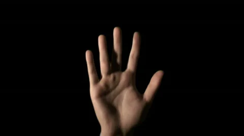 Hand wave black V2 - HD Video stock 509667