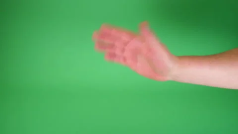 Hand wave on Green screen Chromakey pt 3 of 3 Stock Footage 194784559