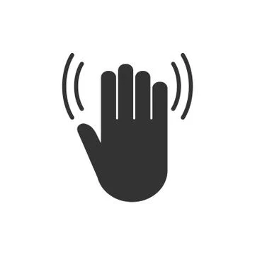 Hand wave, hello icon. Vector illustration, flat design. Stock Illustration