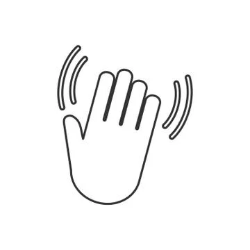 Hand wave icon. Vector illustration, flat design. Stock Illustration