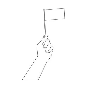 Hand waving a flag Stock Illustration