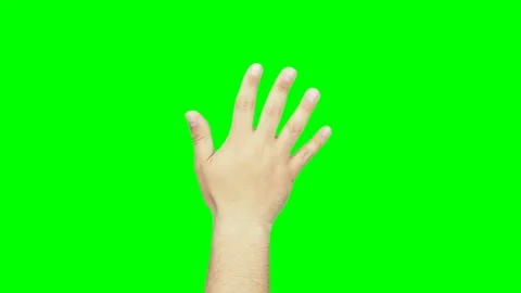 hand waving isolated green screen | Stock Video | Pond5