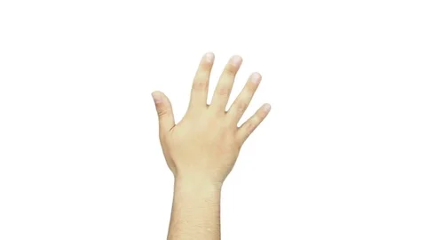 Hand waving saluta isolated Stock Footage 76511564